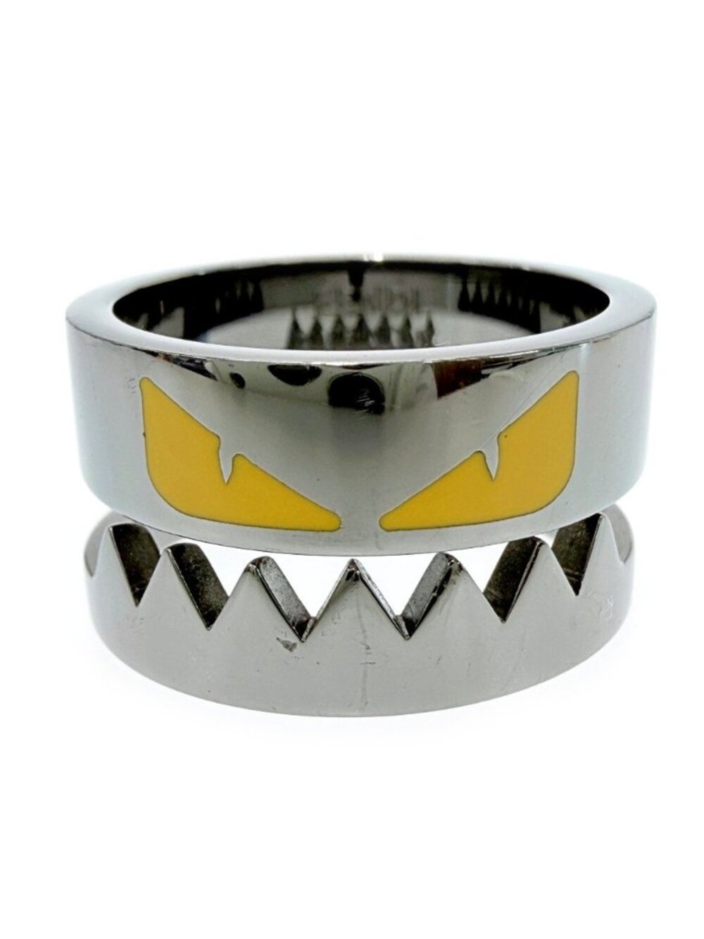 Fendi Enamel Palladium Polished Metal Bag Bugs Monster Ring
